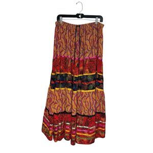 Marsh Landing Women’s Medium Tiered Maxi Skirt Gypsy Boho Hippie Artsy